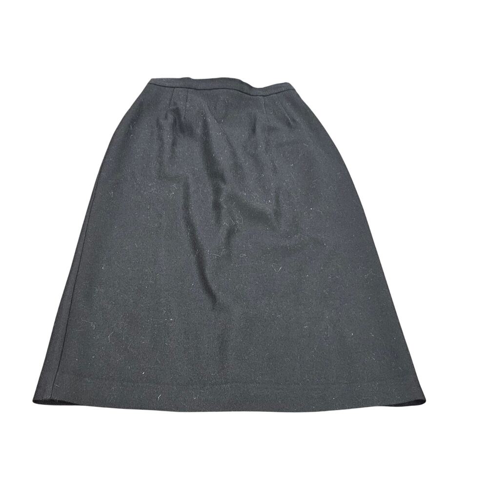 Vintage Michele Black 100% Wool Pencil Skirt Knee Length Size 0 2